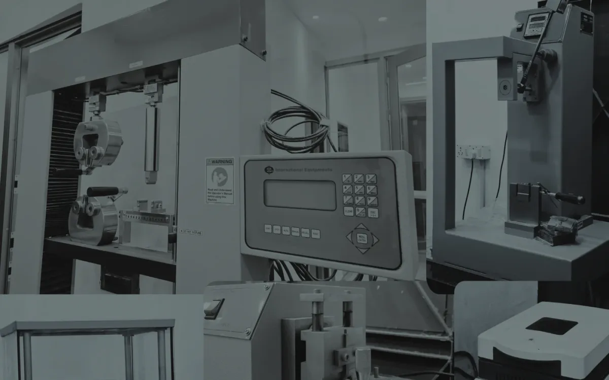 Polymer testing equipment in a laboratory